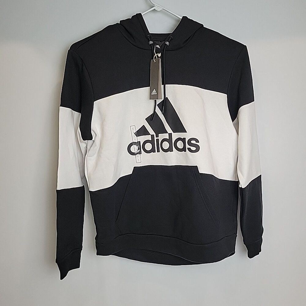 Adidas M PG Color Block  Athletics Pullover  Hoodie FN6373 Mens Size Large Black